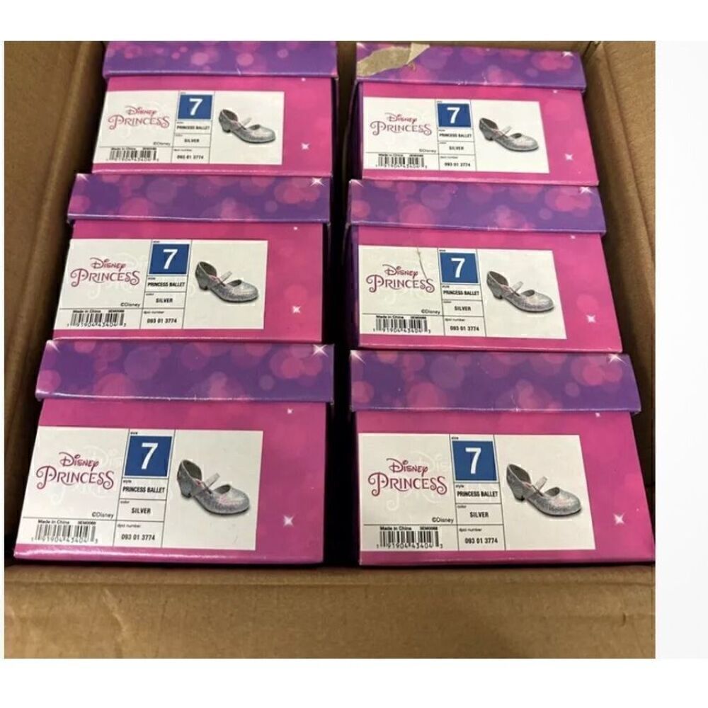 Casepack-Disney Princess Girls Toddler Ballet Dress Shoes -Case Of 6- SIZE 7 New